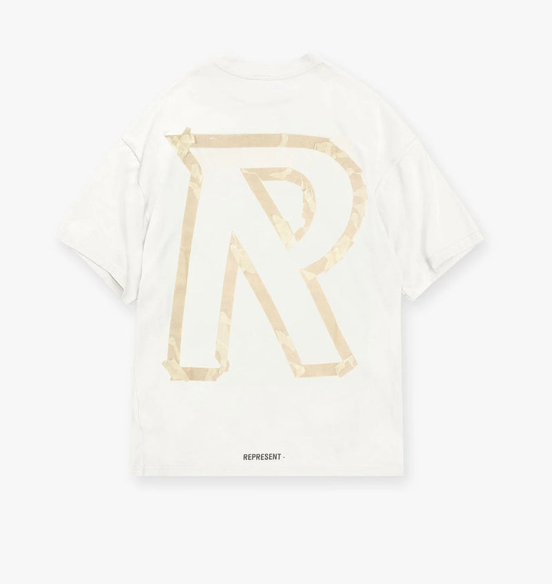 Represent Masking Tape Initial T-Shirt (Flat White)