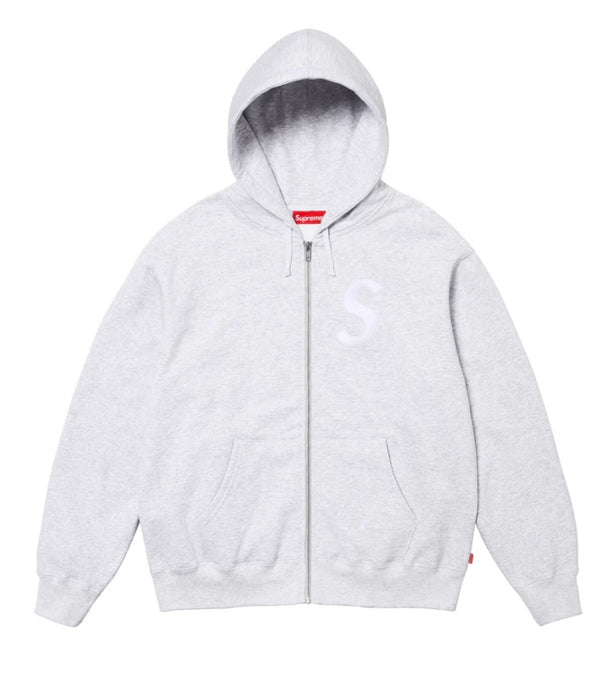 Supreme S Logo Zip Up Hooded Sweatshirt
Ash grey